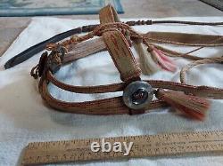 HORSEHAIR / HORSE HAIR HEADSTALL Romel leather REINS Vintage BIT As Is