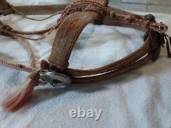 HORSEHAIR / HORSE HAIR HEADSTALL Romel leather REINS Vintage BIT As Is