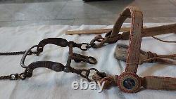 HORSEHAIR / HORSE HAIR HEADSTALL Romel leather REINS Vintage BIT As Is