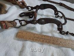 HORSEHAIR / HORSE HAIR HEADSTALL Romel leather REINS Vintage BIT As Is