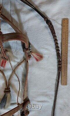 HORSEHAIR / HORSE HAIR HEADSTALL Romel leather REINS Vintage BIT As Is