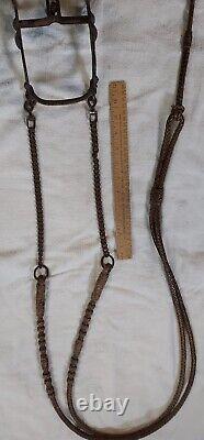 HORSEHAIR / HORSE HAIR HEADSTALL Romel leather REINS Vintage BIT As Is