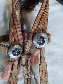 HORSEHAIR / HORSE HAIR HEADSTALL Romel leather REINS Vintage BIT As Is