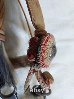 HORSEHAIR / HORSE HAIR HEADSTALL Romel leather REINS Vintage BIT As Is