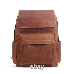 Handmade Crazy Horse Leather Men Backpack