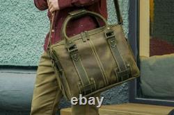 Handmade Leather Document Bag for Men StyleMen Vintage Crazy Horse Design