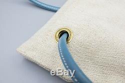 Hermes Canvas Feedbag with Blue Leather Strap Vintage Horse Feed Bag, 9