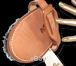 Hermes Vintage 1960s Leather/Silk Horse Soft Body Brush Rare