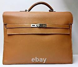 Hermès Vintage Kelly Depeche Brown Leather Document Holder Business Bag 15x11x5