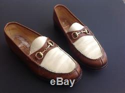 High End Pair of Gucci Two Tone Horse Bit Loafers, Gucci Size 43 D