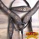 Hilason Western Leather Horse Headstall Breast Collar Brown Antique Vintage