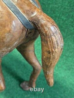 Horse Leather Covered Vintage With Saddle. NICE Large