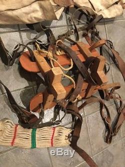 Horse Pack Saddle Bags Vintage Western Leather Canvas