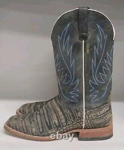 Horse Power 13 Coco Caiman Print Western Boot Grey Mens Size 13D