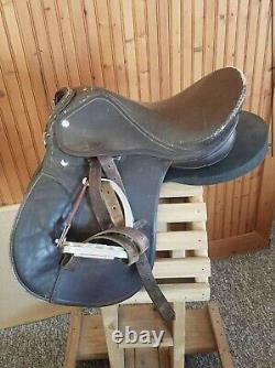 Horse Saddle Vintage 15 Seat 5 Gullet Black Leather