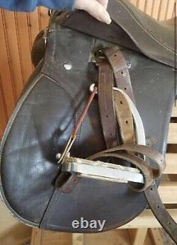 Horse Saddle Vintage 15 Seat 5 Gullet Black Leather