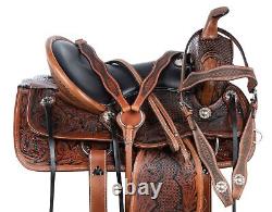 Horse Saddle Western Trail Barrel Classic Tooled Leather Tack 15 16 17 18