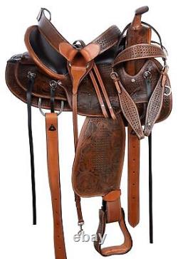 Horse Saddle Western Trail Endurance Custom Antique Leather Tack Set