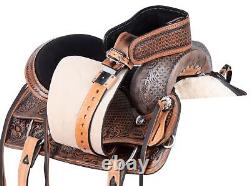 Horse Saddle Western Trail Premium Barrel Ranch Leather Tack 15 16 17 18