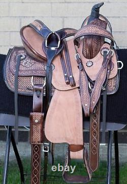 Horse Saddle Western Used Pleasure Trail Roping Roper Leather Tack Set 12 13 14