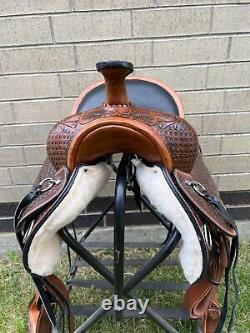 Horse Saddle Western Used Trail Endurance Antique Leather Tack Set 15 16 17 18