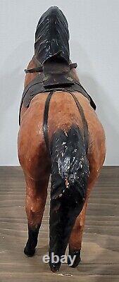 Horse Statue Figurine Vintage Country Leather Wrapped Farmhouse