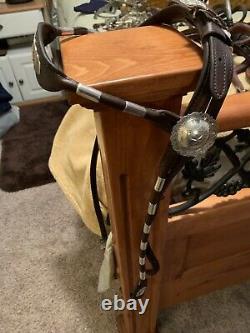 Horse bridle western leather headstall vintage great condition
