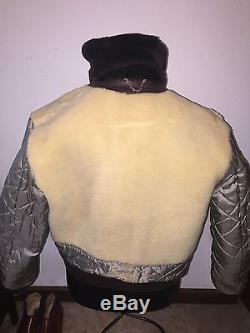 Horse hide Vintage 1950's-60's shearling horse hide leather jacket med-large