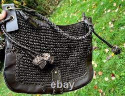 ISABELLA FIORE GLORY MOLLY Knit/Crocheted Tasseled MG Handbag HOBO RARE MG