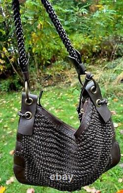 ISABELLA FIORE GLORY MOLLY Knit/Crocheted Tasseled MG Handbag HOBO RARE MG