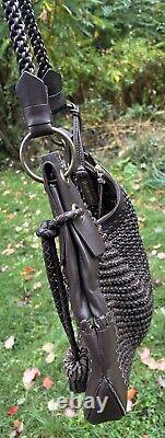 ISABELLA FIORE GLORY MOLLY Knit/Crocheted Tasseled MG Handbag HOBO RARE MG