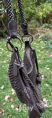 ISABELLA FIORE GLORY MOLLY Knit/Crocheted Tasseled MG Handbag HOBO RARE MG