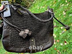 ISABELLA FIORE GLORY MOLLY Knit/Crocheted Tasseled MG Handbag HOBO RARE MG