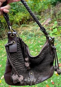 ISABELLA FIORE GLORY MOLLY Knit/Crocheted Tasseled MG Handbag HOBO RARE MG