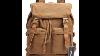 Iblue Vintage Canvas Leather Bookbag Student Daypack Laptop Backpack 16in Y1998 1