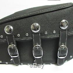 Indian Motorcycle New OEM Black Leather Vintage Saddlebags, Dark Horse, N5240007