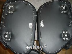 Indian black soft saddlebags OEM Chief Vintage Dark Horse RM SF complete'14-21