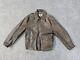 Indiana Jones Brown Distressed Leather Bomber Jacket Men Sz L Made in Korea Vtg