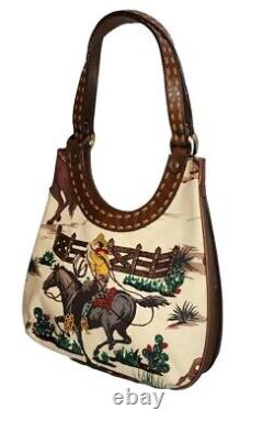 Isabella Fiore Vintage Y2k Western Rodeo Bronco Beaded Cowboy Lasso Handbag $435