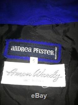 Italian leather jacket designed by Andrea Pfister for Amen Wardy, horse racing