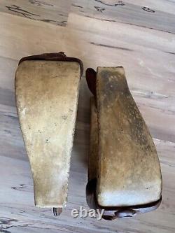 J M Capriola Rawhide Wrapped Western Bell Stirrups Vintage Horse Tack