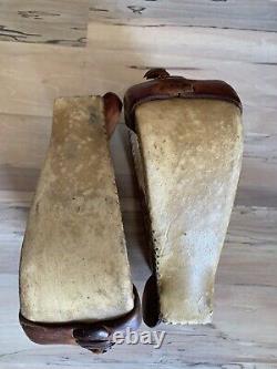 J M Capriola Rawhide Wrapped Western Bell Stirrups Vintage Horse Tack