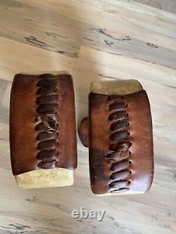 J M Capriola Rawhide Wrapped Western Bell Stirrups Vintage Horse Tack