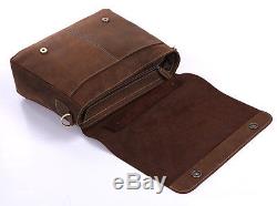 J. M. D Vintage Crazy Horse Leather Men's Briefcase Messenger Shoulder Bag Handbag