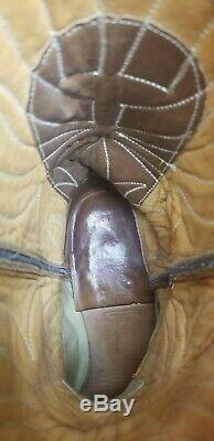 Justin Brown Rough Out Suede Cowboy Western Boots Vintage US Made Men's 11.5 D