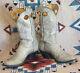 Justin Buckaroo Cowboy Western Boots Marbled Leather Vintage Men's 11.5 D