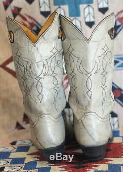 Justin Buckaroo Cowboy Western Boots Marbled Leather Vintage Men's 11.5 D
