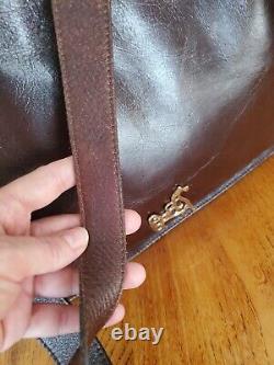 Kalevala Koru Horse Vintage Leather Slim Profile Bag Attaché Case Purse