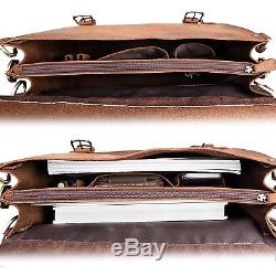 Kattee XZ170-FBA 3-Way Men's Crazy Horse Leather Vintage Briefcase Travel Bac