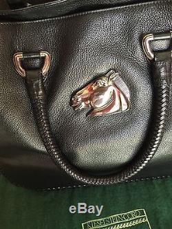 Kiselstein-Cord Vintage Handbag 1996.925 HORSE Black Leather Tote Bag